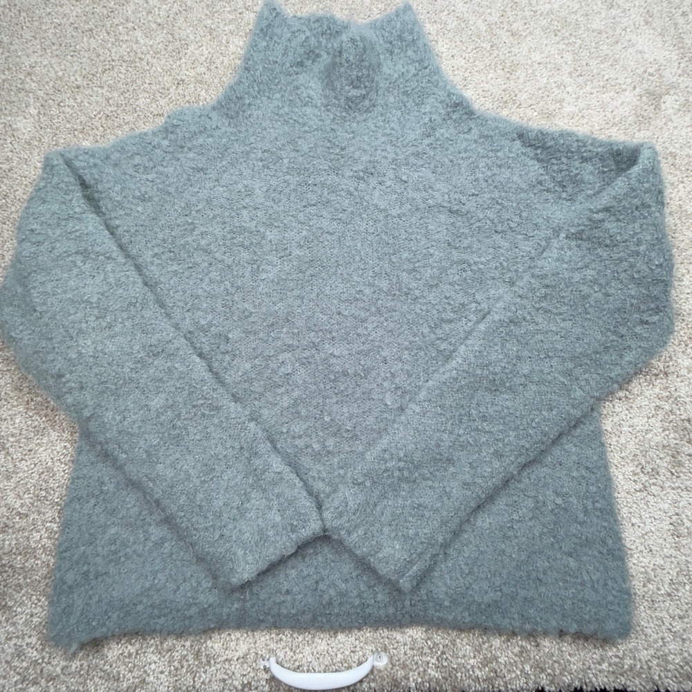 Poetry Alpaca Wool Blend Mock Neck Sweater Sage Green Women's Size 6